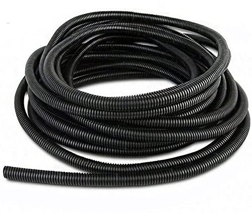 JOEEYKO 25M Split Loom Conduit Cable Management Sleeve PP Polyethylene High Temperature Corrugated Wire Tube Flexible Cable Protection 13mm OD x 10mm ID