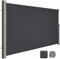 LARMNEE Seitenmarkise, ausziehbar, 180 x 500 cm, Sichtschutz, Sonnenschutz, Blickdicht, Seitenrollo, für Balkon, Terrasse, Garten, Dunkelgrau EGY185BP02