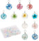 Craftdady 34 ciondoli a forma di fiore essiccato, 17 colori, rotondi, in vetro con lume galleggianti, per gioielli, collane, orecchini, fai da te, Tutti, vetro