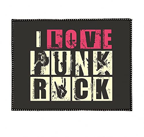I Love Punk Rock Metall-Musik-Kunstwerk-Poster, Wandkunst, dekoratives Banner, Flagge, Rockband, Tapeten, Hintergrund-Tapeten, zum Aufhängen, 96 x 144 cm