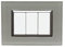 Placca Compatibile Matix Vetro effetto Lucido, Bianca, Bronzo, Nera, Rossa, Titanio, Verde Biancastro, Placche per supporti e interruttori 3M 4M 6M (3M, TITANIO)