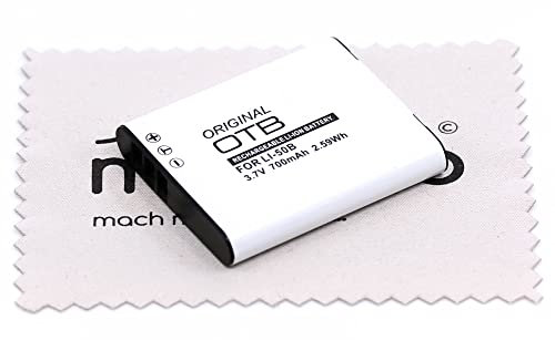Ersatz Akku passend für Ricoh CX3, CX4, CX5, CX6, HZ15, WG-4, WG-4 GPS, WG-5 GPS, WG-20, WG-30, WG-30W, WG-50, WG-60, WG-70 (Ersetzt D-LI92, DB-100, LB-050) Kamera Akku OTB mit mungoo Displayputztuch