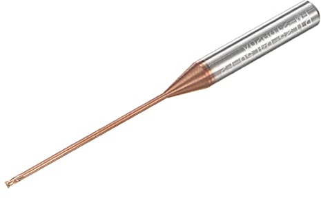 sourcing map Square Nose End Mill, 1mm Solid Carbide AlTiSin Coated Long Reach CNC Router Bits 2 Flutes Milling Cutter with Extended Neck, 25mm Cutting Length 4mm Shank