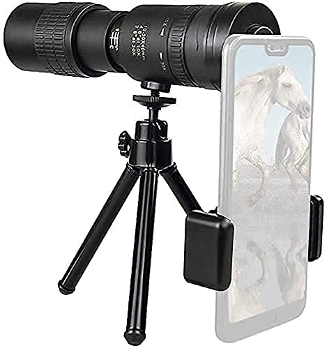 WANWEN Monokular-Teleskop 4K Super-Telezoom 10-300 x 40 mm Teleskop mit Nachtsichtwasserdicht für Smartphones Camping Little Surprise