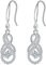 Hifeeled Unendlichkeit Ohrringe Damen 925 Sterling Silber Baumel Ohrringe mit Zirkonia für Frauen Schmuck Geschenk