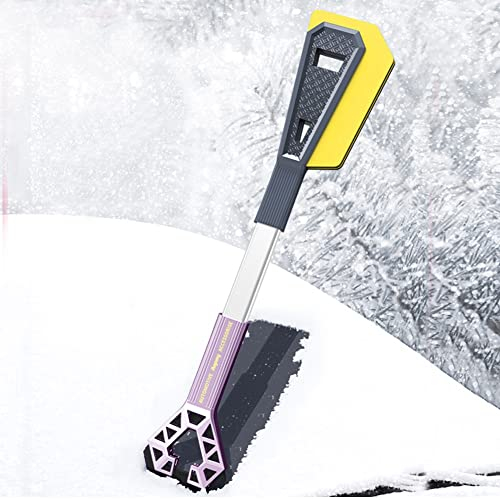 JSCARLIFE Rascador de hielo desmontable 2 en 1 para parabrisas de coche y cepillo de nieve, removedor de nieve, herramientas de limpieza con mango ergonómico de espuma para coches, camiones y SUV