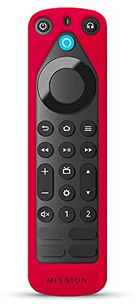 Télécommande vocale Alexa | Pro + Housse de protection pour télécommande « Made for Amazon », Rouge