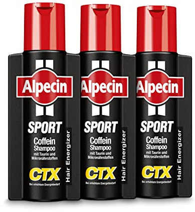 Alpecin Sport Coffein-Shampoo CTX - 3 x 250 ml - bei sportlicher Belastung | Energie für kräftiges Haar | Haarpflege für Männer - Made in Germany