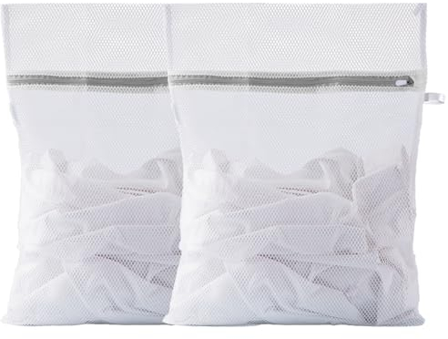 Wäschenetz für Waschmaschine, 2 Stück Wäschesack Wäschebeutel mit Reißverschlüss, Laundry Bag Wäschebeutel für Socken, BH, Bluse, Unterwäsche - 50 x 60 cm