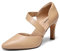 DREAM PAIRS Décolleté Classici con Tacco Alto da Donna con Cinturino sul Collo del Piede per Il Lavoro Matrimonio Ballo,Size 39,Nude-Pu,SDPU2350W