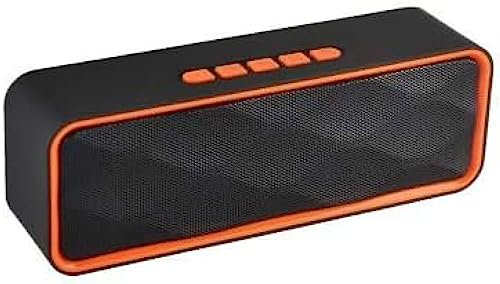 Bluetooth Speaker Bluetooth 5.0 Portable Speaker With Stereo Sound And Hi-fi Bass 12h Playtime Tf-card Slot Built-in Fm And Mic Speakers For Phone/laptops Speaker Work With Alexa Visit,Orange,HaoA