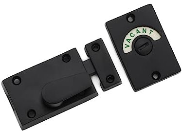 Infinity Decor Black Vacant and Engaged Indicator Bolt, Zinc Bathroom Privacy Toilet Door Latch Lock