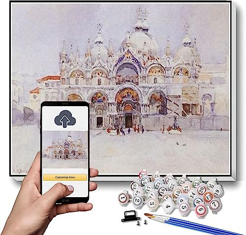 Malen nach Zahlen für Erwachsene Venedig Saint Marks Basilika Gemälde von Vasily Surikov DIY Ölgemälde Malen nach Zahlen Kits