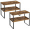 SONGMICS Spice Rack, Set of 2 Cupboard Shelf Organisers, Expandable Kitchen Shelf Organiser, Stackable Spice Holder, Metal and Engineered Wood, Ink Black and Rustic Brown KCS022X01