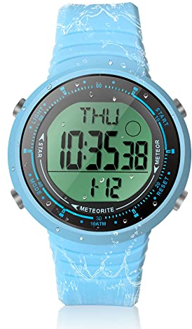 TEKMAGIC Montre Bracelet Fille Etanche 100 Mètres pour Plongée et Piscine avec Rétroéclairage, Réveil, Chronographe, Minuteur, Double Fuseau Horaire, Calendrier, Format 12 ou 24 Heures