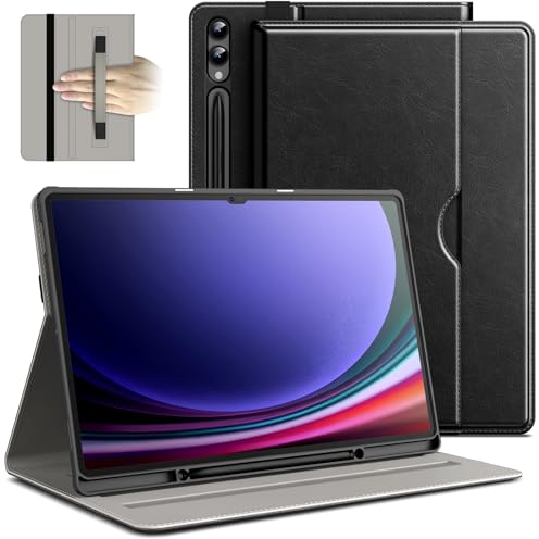 JETech Custodia per Samsung Galaxy Tab S10 Ultra/Tab S9 Ultra 14,6 Pollici con S Pen Holder, PU Affari In Pelle Foglio Supporto Protettiva Tablet Cover, Multi-Angolo Visualizzazione (Nero)