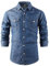 Tianerhay Mens Long Sleeve Denim Shirts Button Down Western Casual Flap Pocket Top 1 BlueXL