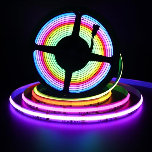 Wisada WS2811 Individuell Adressierbare Smart Bunte Lichtstreifen, 24V 10M 720LEDs/m COB LED Band Programmierbare Farbwechsel-Pixel-Lichter für Innen-Dekoration, Nicht-Wasserdicht COB RGB Strip Light