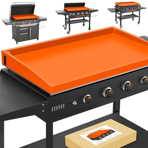 Wasmicro Silicone Griddle Cover for Blackstone 36 Inch, Full Wrap Edge Flat Top Gas Grill Mat, Thick Heavy Duty Food Grade Protective Sleeve Prevent from Smudging, Rusting; Washable, Foldable, Durable