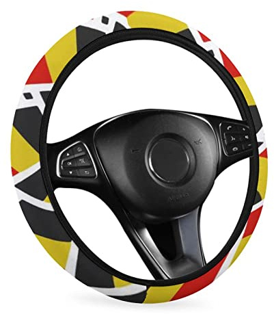 Housse de volant de voiture imprimée drapeau belge universel 38,1 cm