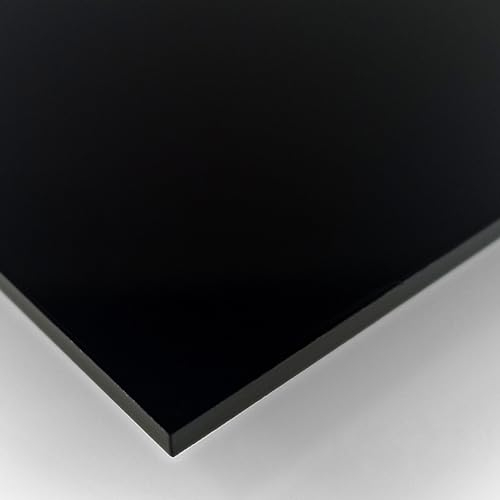 GOYAPRINT Metacrilato Negro 3mm Plancha Plástico Rígido Negro Lámina de Acrílico Negro Metraquilato Negro (1ud, 42x59,4 cm)