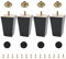 KINDPMA 4PCS Wooden Furniture Legs 10cm Solid Wood Sofa Legs Chair Legs Table Legs Black Furniture Replacement Feet with Mounting Plates Screws Non-Slip Mat for Chair Bed Couch Table TV Cabinet