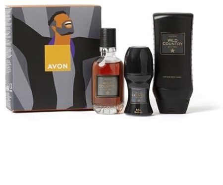 Avon Wild Country Aftershave Gift Set, Eau de Toilette 75ml, Deodorant 50ml, Shower Gel 200ml Boxed & Sealed