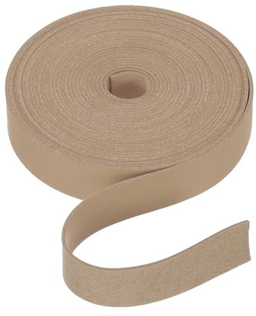 Rebower Flat Leather Cord,197 Inch 15mm Leather String PU Faux Leather Strips Strap,[for Jewelry Making DIY Craft Projects Belts Keychains Accessories]-5m/Light Brown