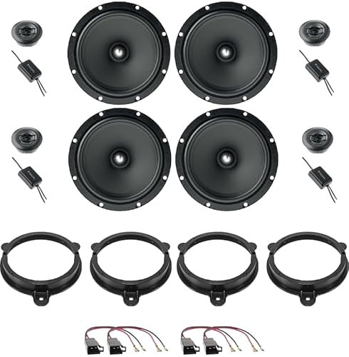 Kit de 8 boîtiers FOCAL ASE 165 pour Renault Clio IV de 2012 à 2020, Clio V à partir de 2020, Scenic de 2010 à 2021 + voir d'autres modèles de 165 mm avec 2 supports avant, 2 arrière et 4 connecteurs