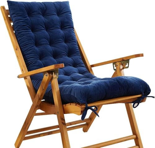 Garden Lounger Cushion Sun Lounger Deckchair Cushion Comfortable Deck Chair Cushion for Garden Furniture Lounger Seat Pad Blue Color