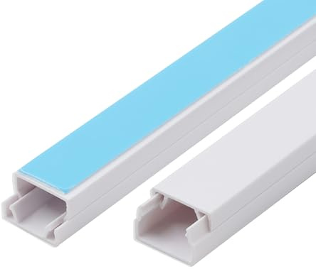 Kabelkanal Selbstklebend Weiss 4,8M(12PCS x 40cm), Lackierbarer zuschneidbarer zum Verstecken eines Netzkabels, Lautsprecherkabels oder TV-Kabels zu Hause oder im Büro (B20mm*H20mm)