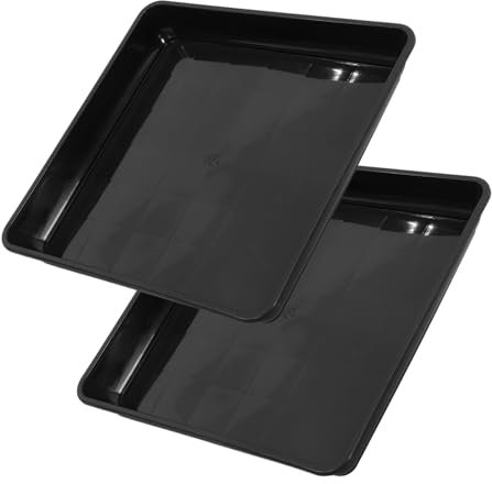 TOYANDONA 2pcs Soucoupe Carrée en Plastique pour Pots De Fleurs Bac D'égouttage Accessoire De Jardinage Résistant Noir 400ml