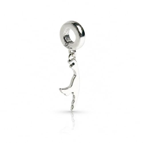 Sylt Charm Anhänger aus 925 Sterling Silber | Insel Sylt Schmuck handgefertigt | Geschenkidee für Sylt-Liebhaber | maritimer Anhänger für Kette & Armband | Pandora kompatibel
