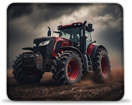 LLONGKT Gaming-Mauspad, Bauernhof-Traktor(20x24cm), Schreibtischunterlage, genähte Kanten, Mauspad mit Rutschfester Unterseite und genähtem Rand für Gaming-Büroarbeiten