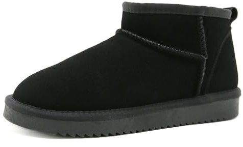 Meik Mangni Stivali Donna Invernali Classic Antiscivolo Stivaletti da Neve Caldo Comode Impermeabili Stivali Inverno Outdoor Breve Boots,Nero,37 EU