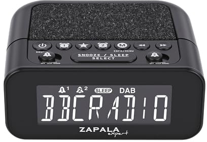 ZAPALA Expert DAB+ & FM Alarm Clock Radio, 2 Alarms Large LCD Display Plug in Digital DAB+ & FM Clock Radio with USB Charging Port, Adjustable Volume & Dimmer, Snooze for Deep Sleepers Kids