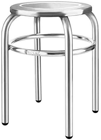 Royal Catering - Hocker Edelstahlhocker (29 cm Sitzfläche, 1,6 kg, 43 x 37 cm, hygienisch und modern) Silber