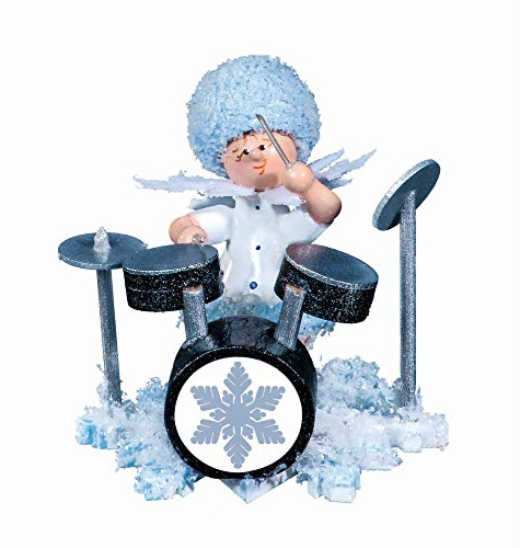 Drechslerei Kuhnert Schneeflöckchen mit Schlagzeug - 5 cm