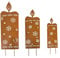 Weihnachtsdeko - LED Gartenstecker Kerzen - Beleuchtet - Rost - 3er Set