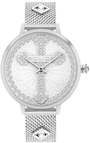 Police Unisex Erwachsene Analog Quarz Uhr mit Edelstahl Armband PL16031MS.04MMA