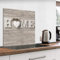 murando - Glass Splashback for Kitchen Home 60x60 cm / 24x24 - Backsplash Cooker Protector Tempered Glass Decorative Wall Art Panel Heat Resistant Graphic - Wood Letters Home Heart m-B-0056-aq-a