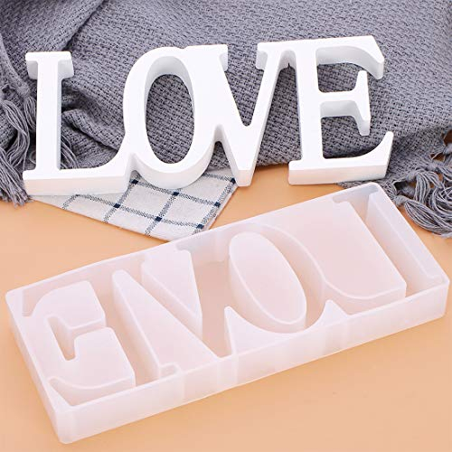 FineInno Groß Buchstaben Gießform, Love Resin Mold, Alphabet Epoxidharz Formen,3D Silikonform für Kunst Basteln Hochzeit Ornamente Dekoration Basteln