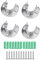 Concisea 4 Stück Edelstahl U-förmige Halterung,Kleiderstangenhalter Halterung,Stangenende Halterung Unterstützung Closet Pole Sockets für Schrank Duschvorhangstange.(Silber)