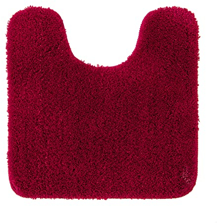 MIULEE Badematte WC Vorleger Badteppich Fußmatte Flur 1 Stück U Förmige Deko Matte Badteppiche Dekoration rutschfest Saugfähig für Wohnzimmer Badezimmer Toilett WC 50x50cm Rot