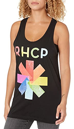 Red Hot Chili Peppers Unisex Official Red Hot Chili Peppers Colorful Asterisk Tank Top Medium T Shirt, Black, M UK