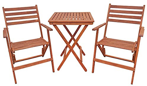 Erst-Holz Set Tisch mit 2 Stühlen Gartenstühle 10-210-2T