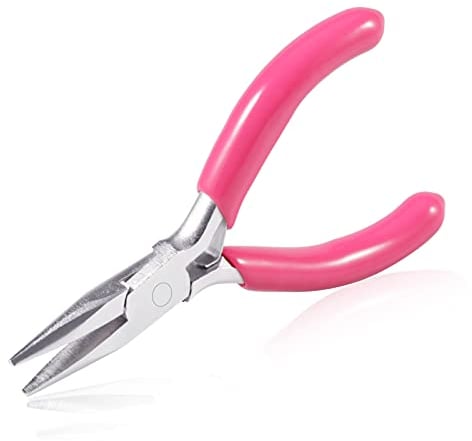 SPEEDWOX 3 Mini Long Nose Chain Pliers With Pink PVC Handle for Jewelry Making, Beading, Wire Wrapping, DIY Craft Hobby Supplies