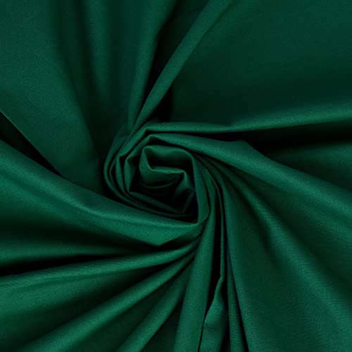 Fashion Track Green Fabric Cotton by The Metre UK - 58 Inches / 147.5 cm Wide - 100% Cotton Fabric Plain - 60 Square - Available in 20 Colours and 5 Sizes (1 Metre, Bottle Green)