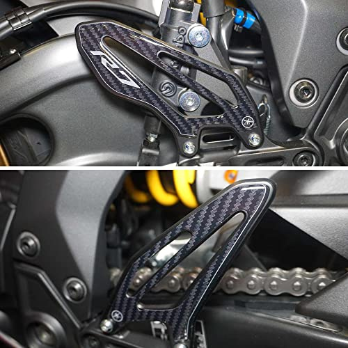 LABELBIKE 3D Aufkleber Motorrad Fußrasten Seitenständer kompatibel mit Yamaha | R7 2021-2024, Dekorschutz, Carbon