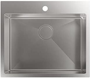 Cata | Fregadero de Cocina Sobre encimera | Doble Cubeta Cuadrada| Modelo CBS-1 54-40 R10 |Instalación en Mueble de 60 cm | Profundidad de 20 cm | Acero Inoxidable